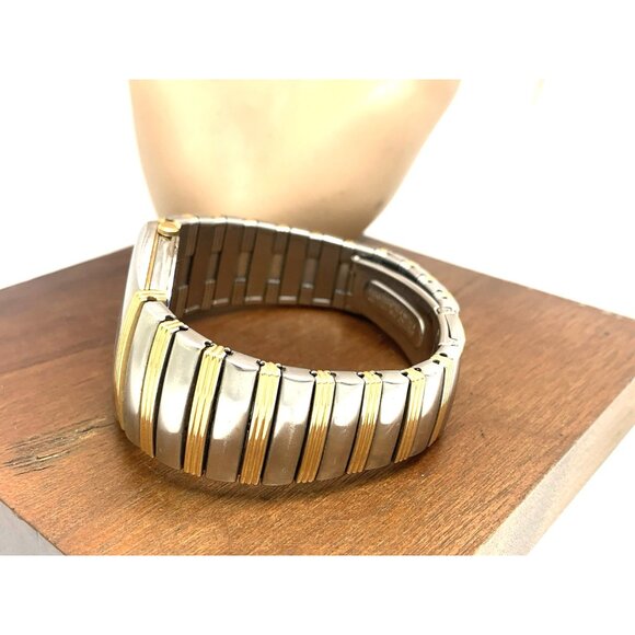 Seiko Men's Watch 5H23-6130 Vintage Quartz Silver Dial Day Date Two Tone Steel - Picture 9 of 14